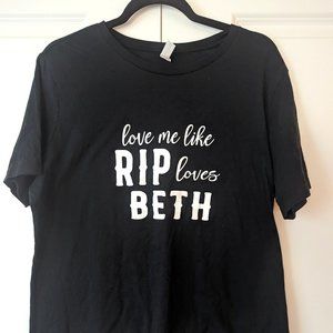 Women's XL Yellowstone Rip and Beth Black T-Shirt